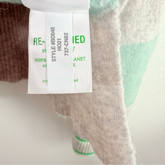 J. Crew Striped Turtleneck Sweater Supersoft Yarn Wool Mint Gray Small BD045 - Picture 12 of 12